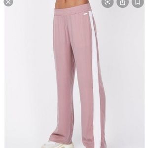 Wide leg side striped pants